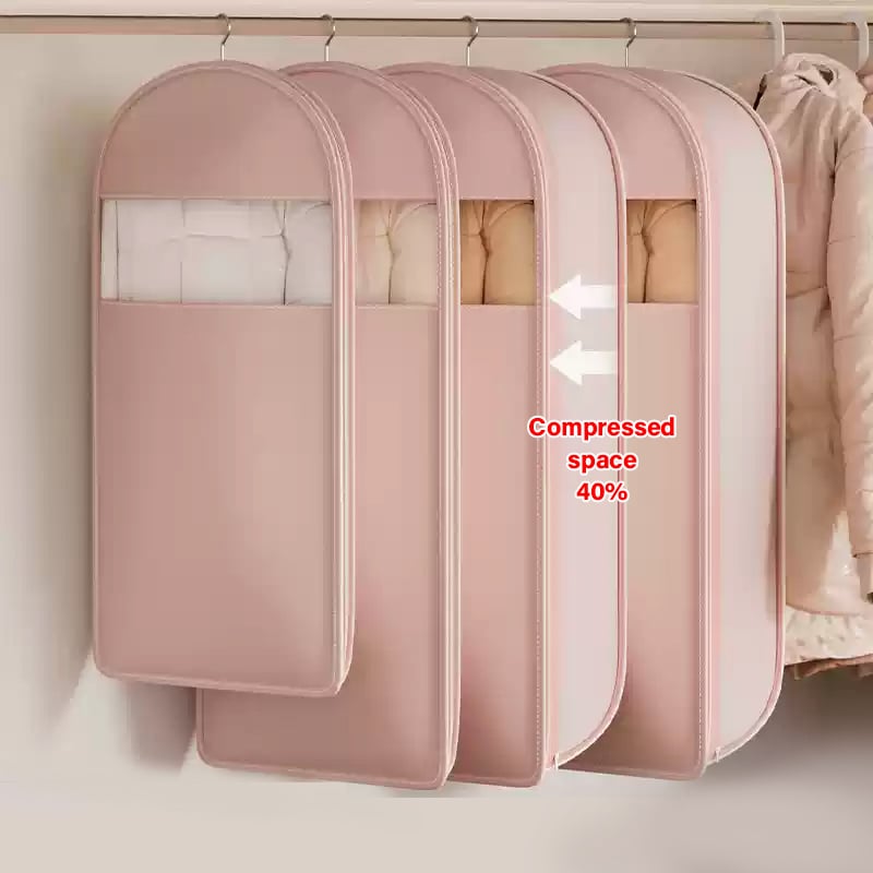 🔥2026 Space Saving Hanging Garment Bag with Self Compression Zipper