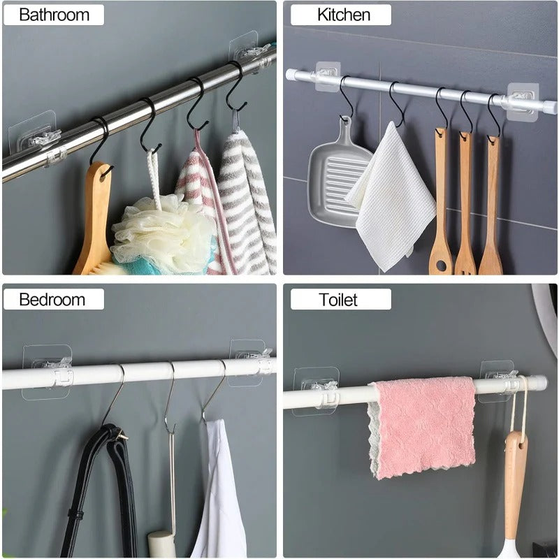 🔥Nail-Free Adjustable Curtain Rod Bracket Holders – Drill-Free & Wall-Safe