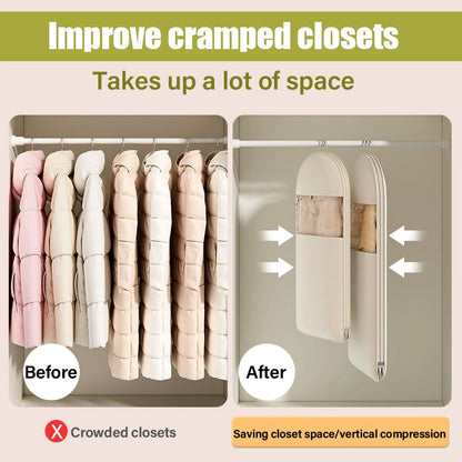 🔥2026 Space Saving Hanging Garment Bag with Self Compression Zipper