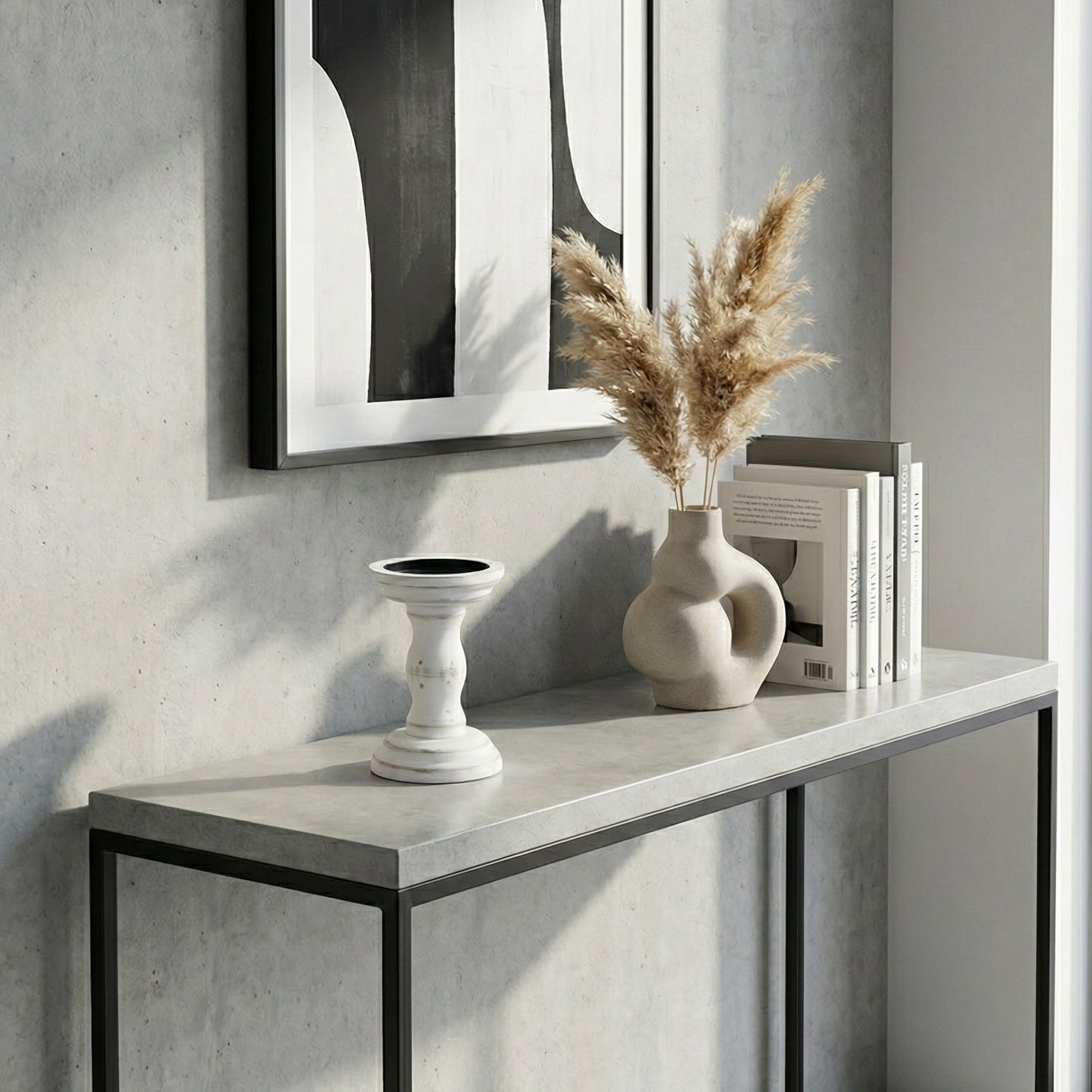 Wooden Roman Column Candle Holder