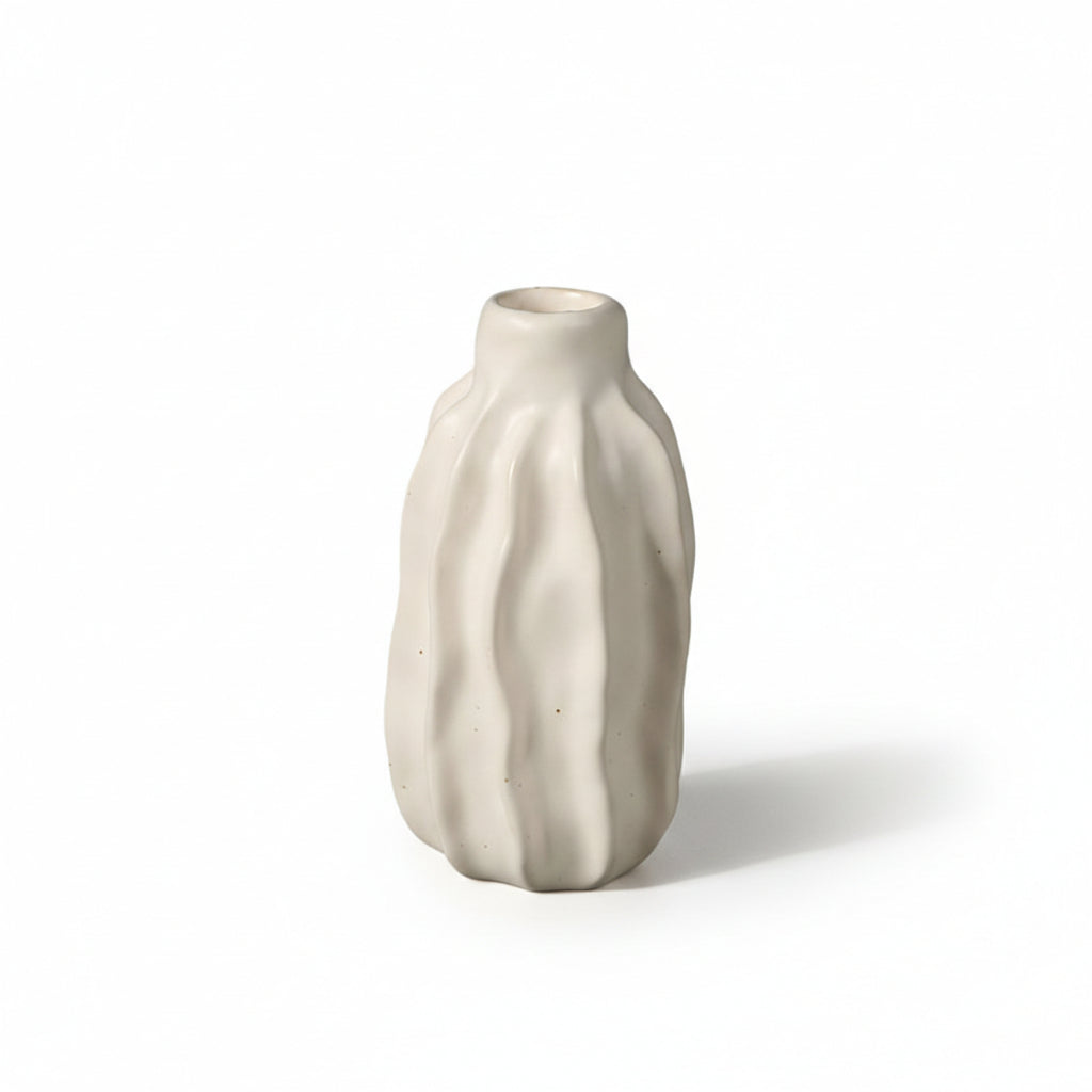 Cream White Wabi-Sabi Ceramic Candle Holder