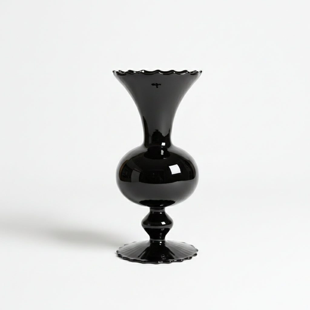 Nordic Retro Black Glass Vase