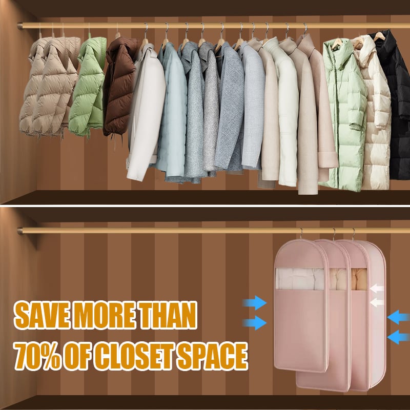 🔥2026 Space Saving Hanging Garment Bag with Self Compression Zipper