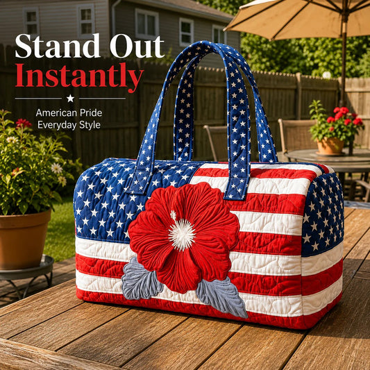 🔥HOT SALE 49% OFF🔥 Floral American Flag Travel Duffel