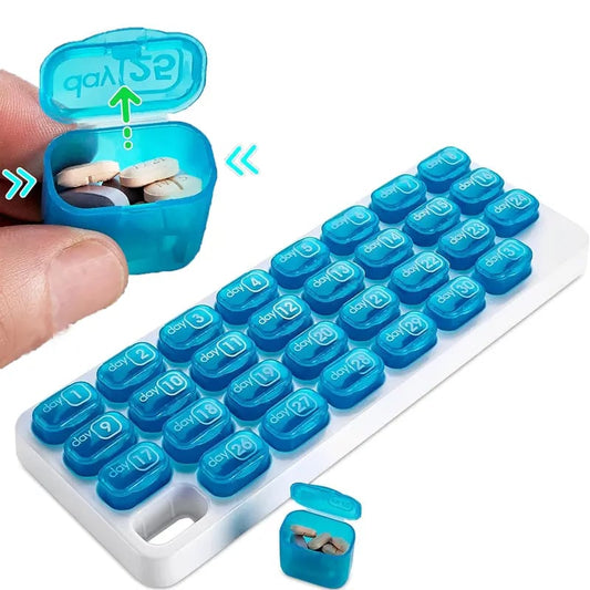 💊31 Days Pill Box-Monthly Pill Organizer-Arthritis-Friendly Easy-Open Lids