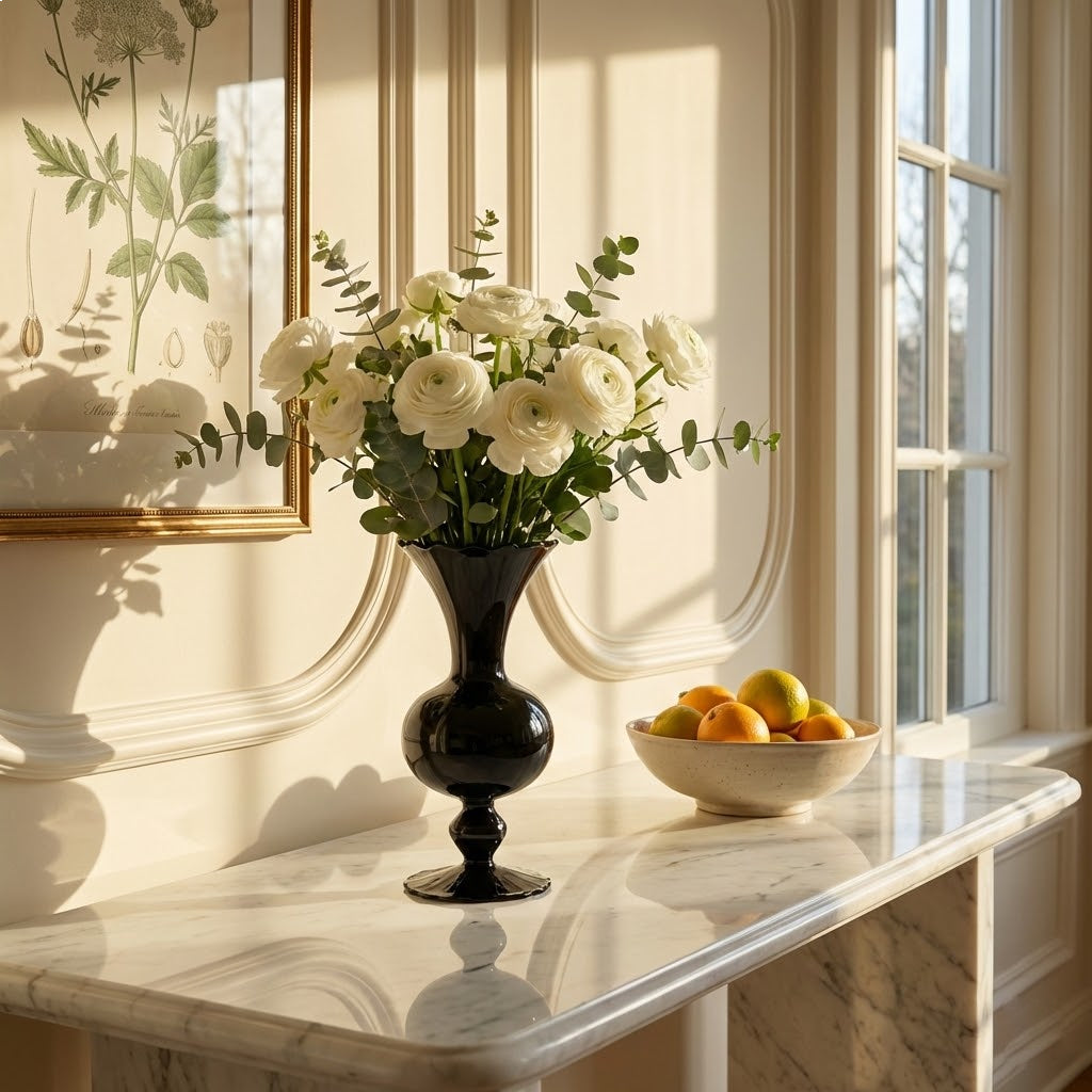 Nordic Retro Black Glass Vase